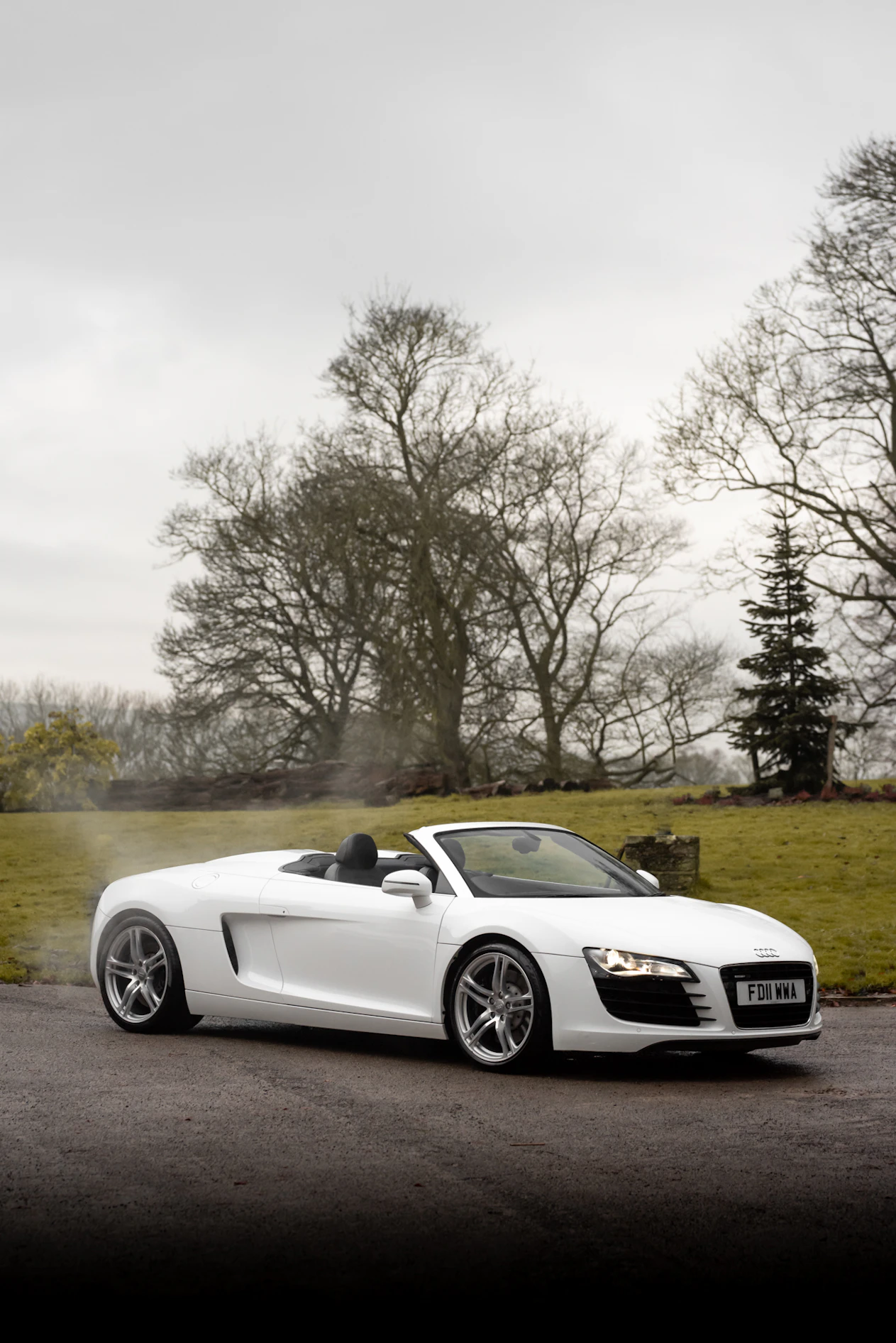 White Audi R8 Spyder Wallpaper