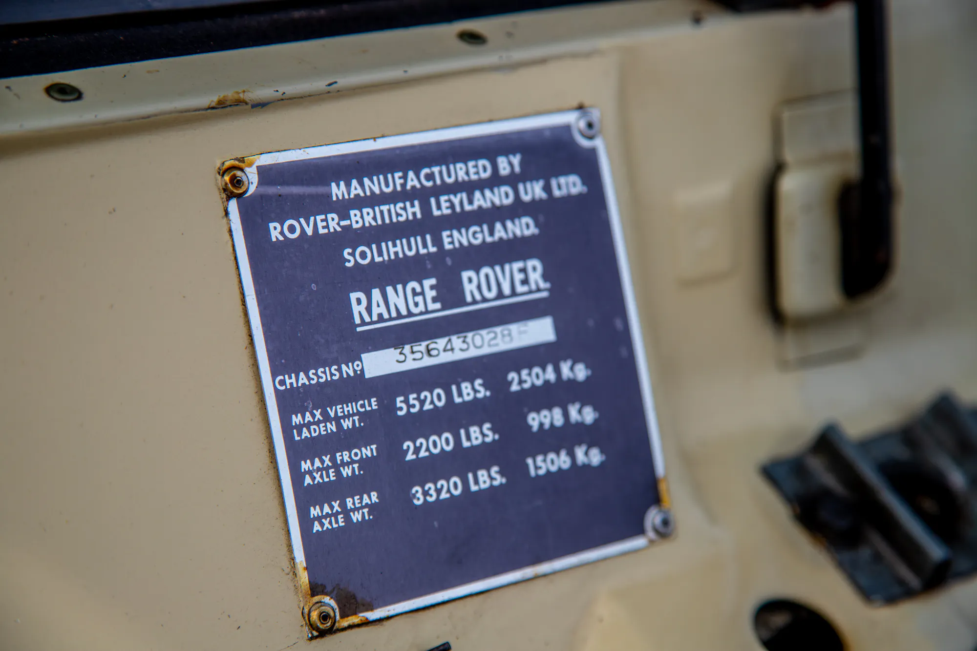 1978 RANGE ROVER CLASSIC 'SUFFIX F' - ONE OWNER