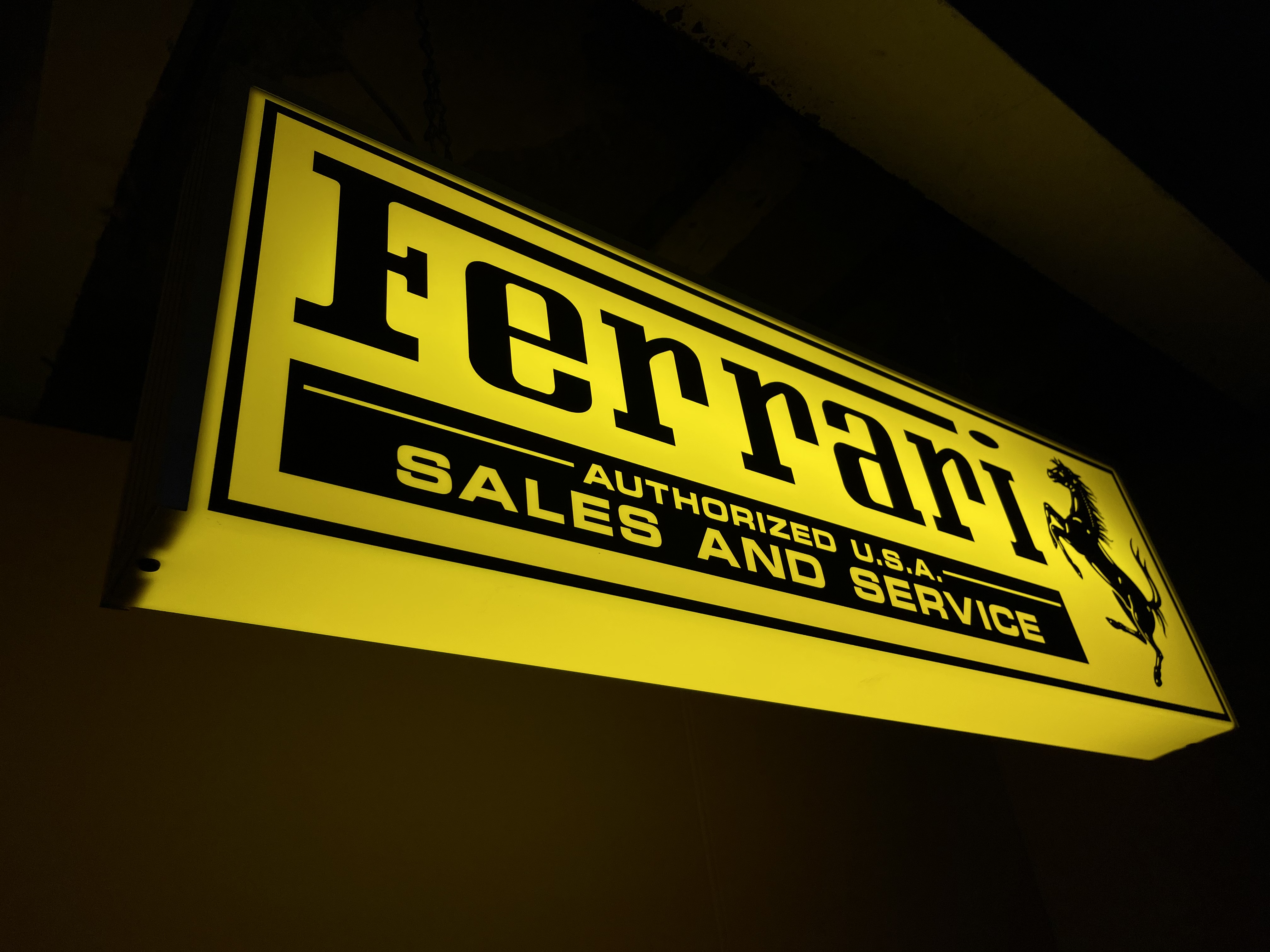 FERRARI DOUBLE SIDED ILLUMINATED DEALERSHIP SIGN