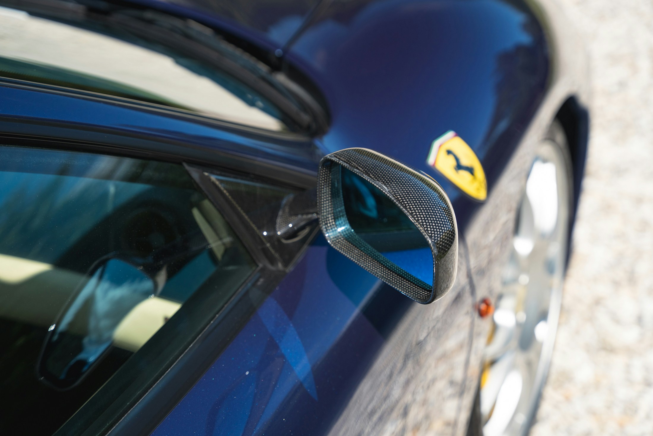 Außenspiegel Spiegelglas Ersatzglas Ferrari 360 Challenge Stradale Li asph  blau