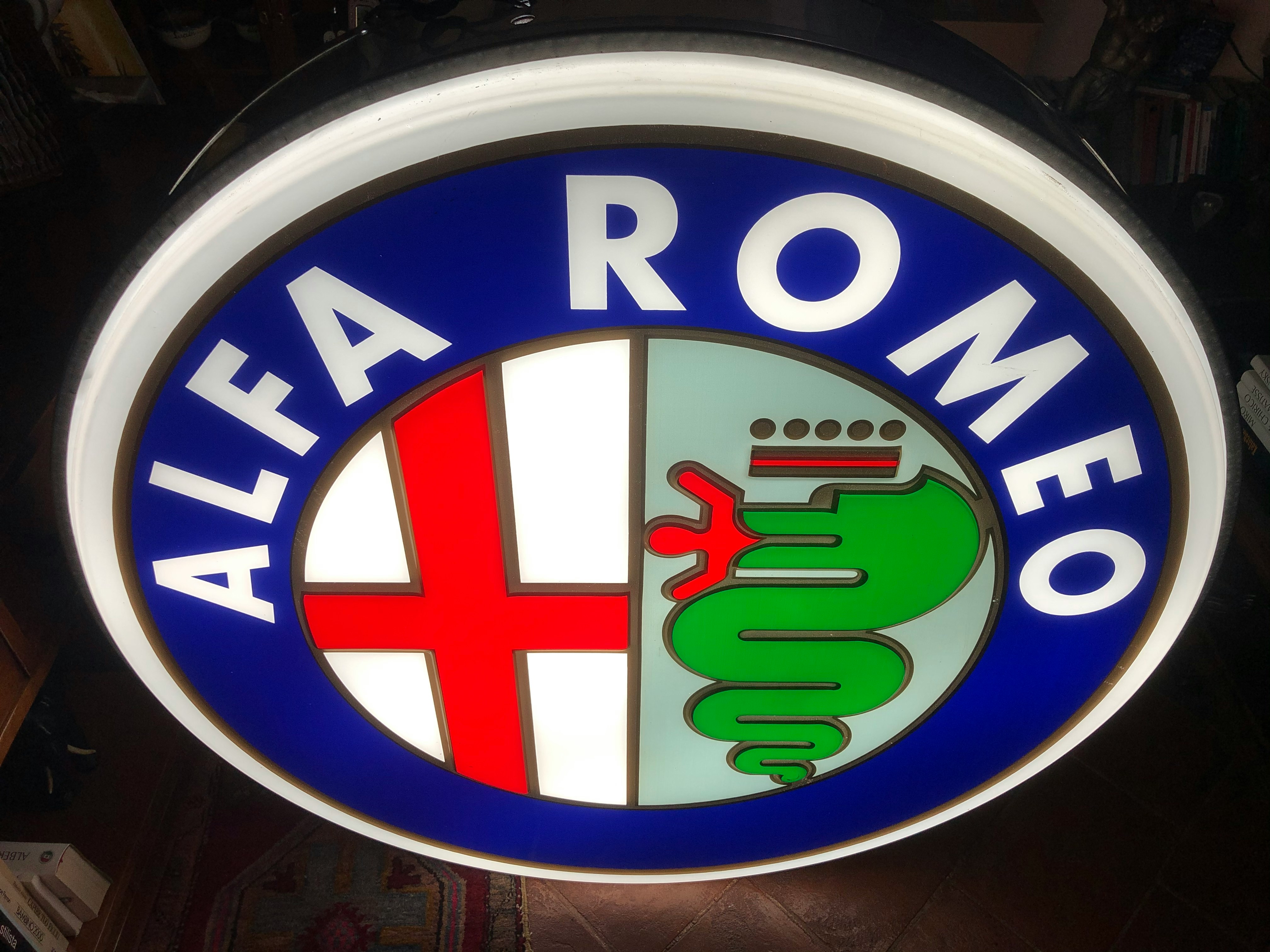 ALFA ROMEO DOUBLE SIDED ILLUMINATED SIGN for sale by auction in Siena, Italy