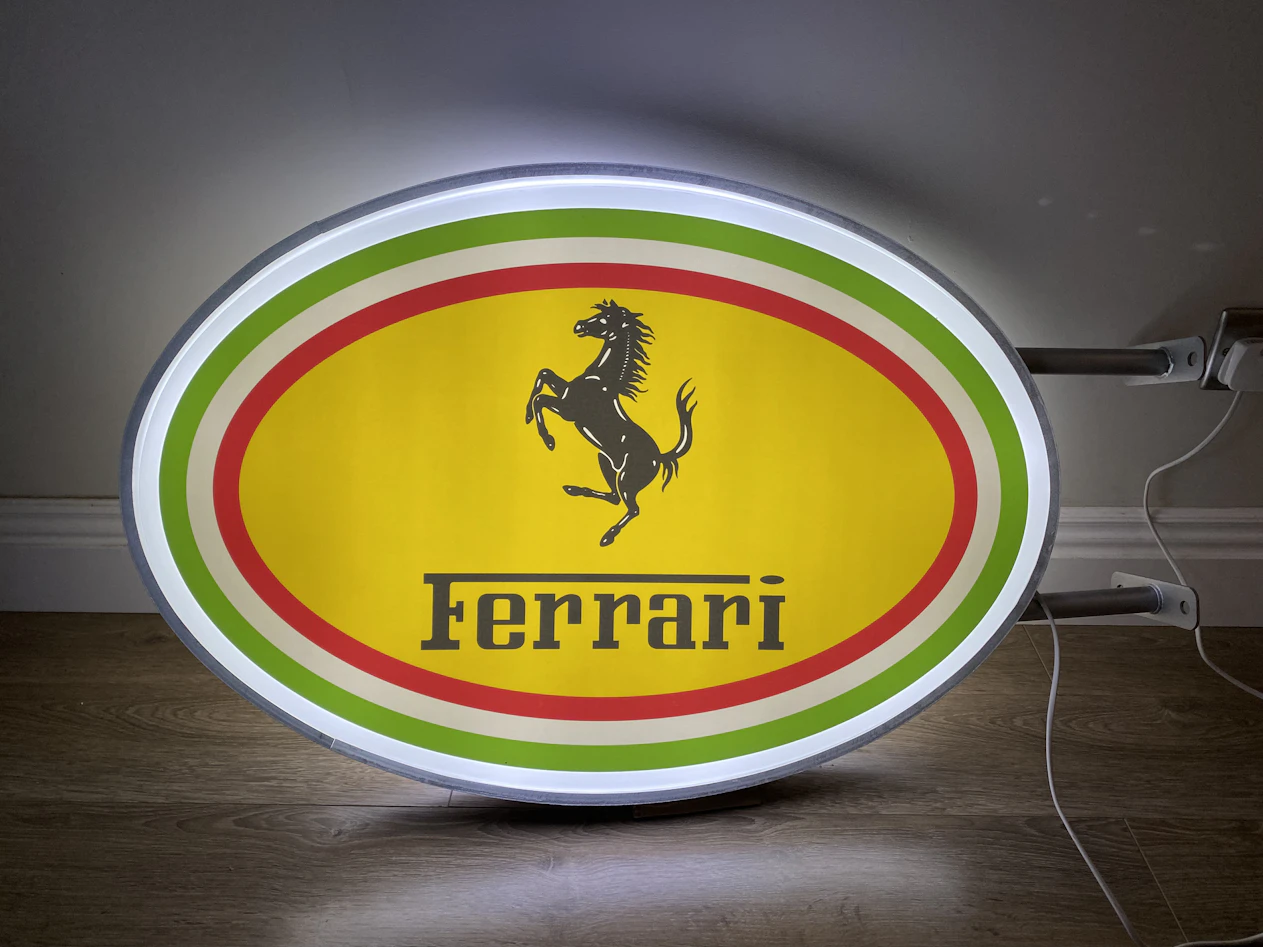DOUBLE SIDED FERRARI ILLUMINATED SIGN