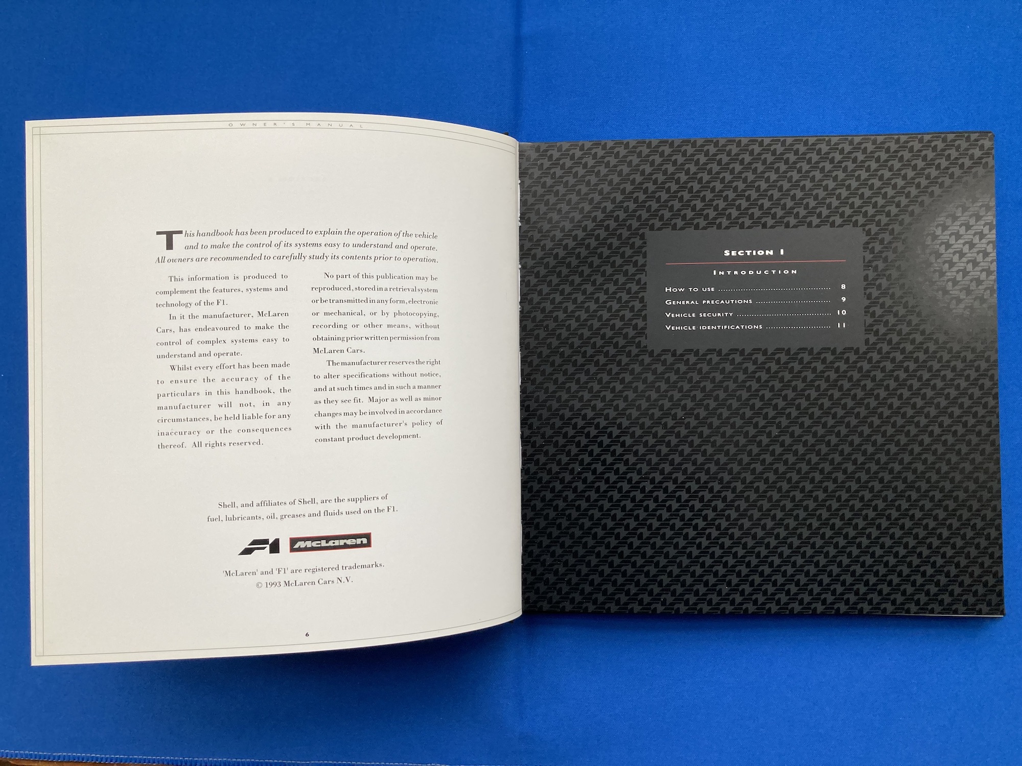 Mclaren F1 Owner S Manual