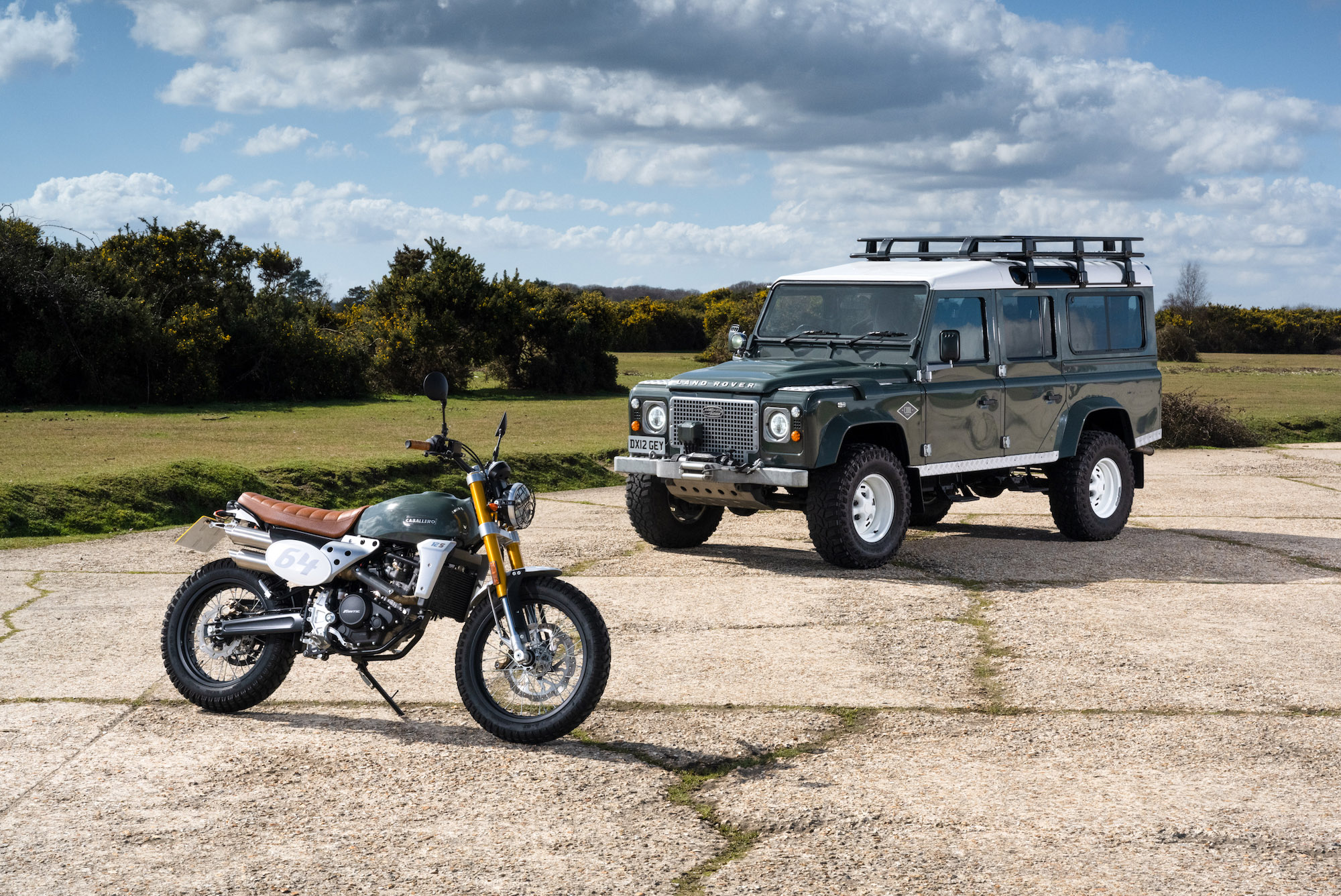 2012 LAND ROVER DEFENDER 110 STATION WAGON + MOTORBIKE