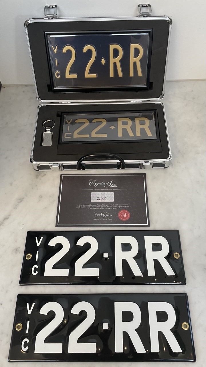 '22 RR' VICTORIAN NUMBER PLATE