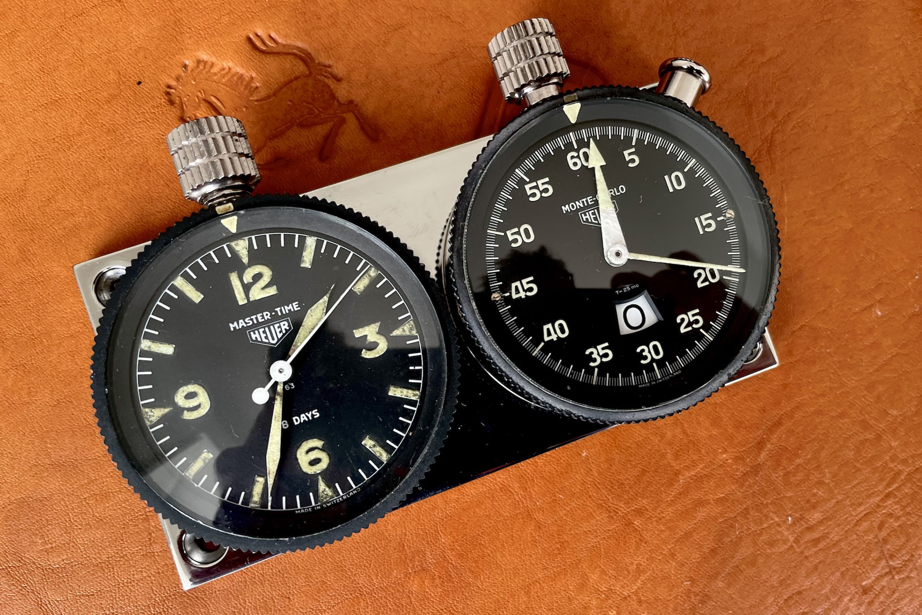 HEUER MASTER-TIME MONTE-CARLO DASHBOARD TIMER SET for sale by