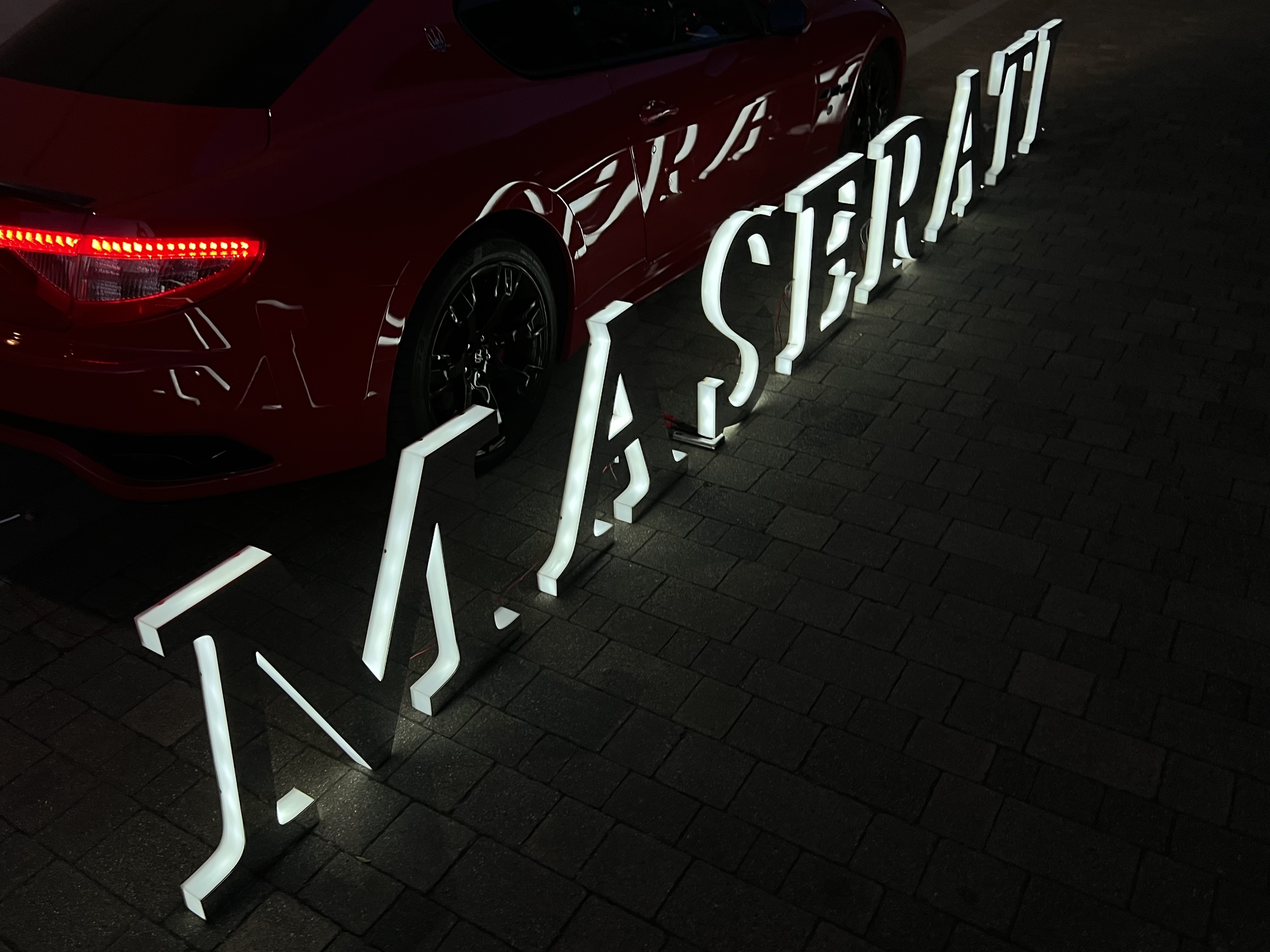 LARGE MASERATI ILLUMINATED DEALERSHIP SIGN