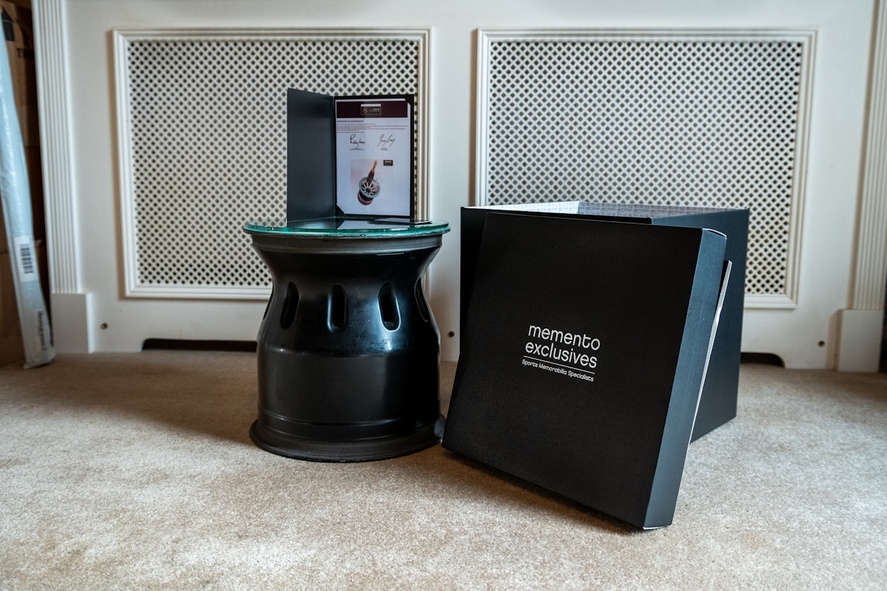 2014 LEWIS HAMILTON RACE USED REAR WHEEL RIM TABLE for sale by auction ...