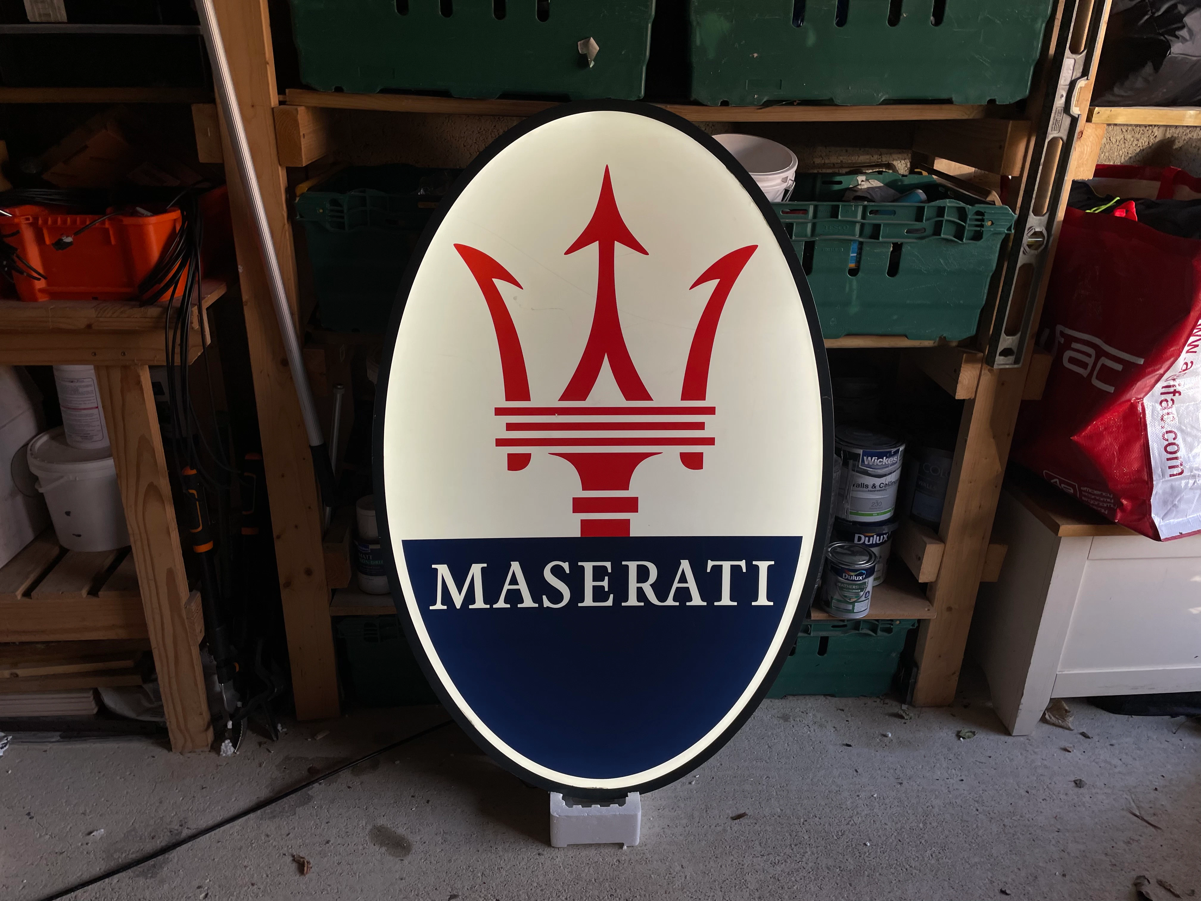 LARGE MASERATI ILLUMINATED SIGN