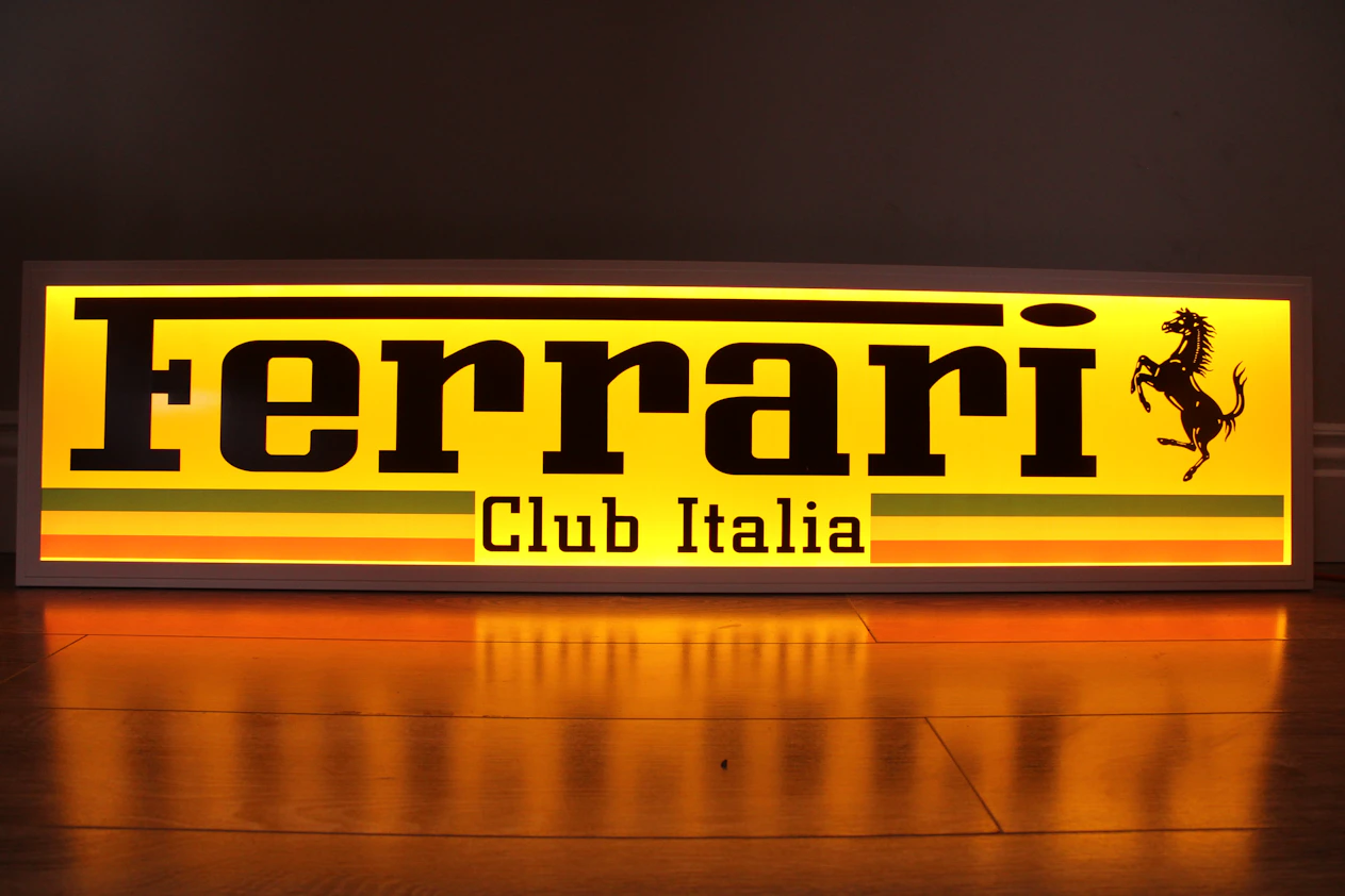 FERRARI CLUB ITALIA ILLUMINATED SIGN For Sale by Auction in West 