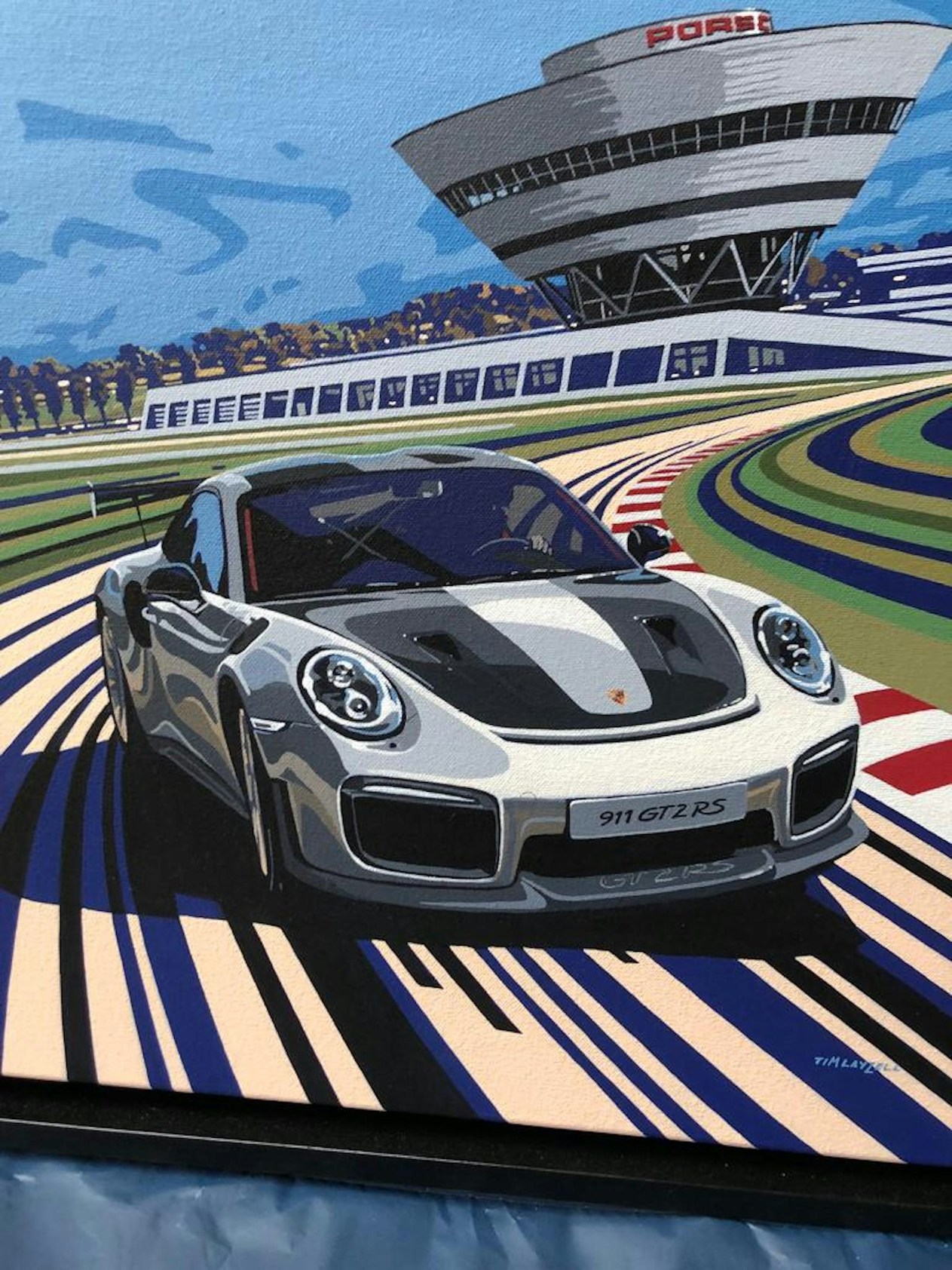 ORIGINAL PAINTING BY TIM LAYZELL - 911 GT2 RS LEIPZIG for sale auction in Thatcham, Reading, United Kingdom