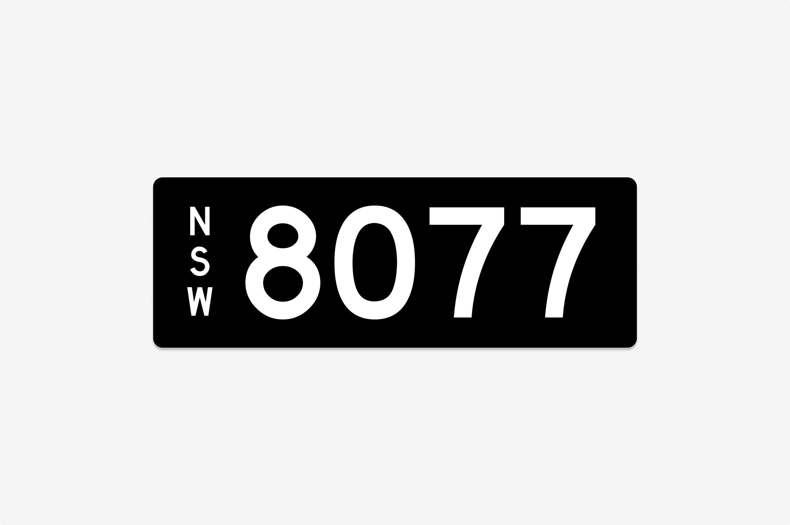'8077' NEW SOUTH WALES HERITAGE NUMBER PLATE for sale by auction in