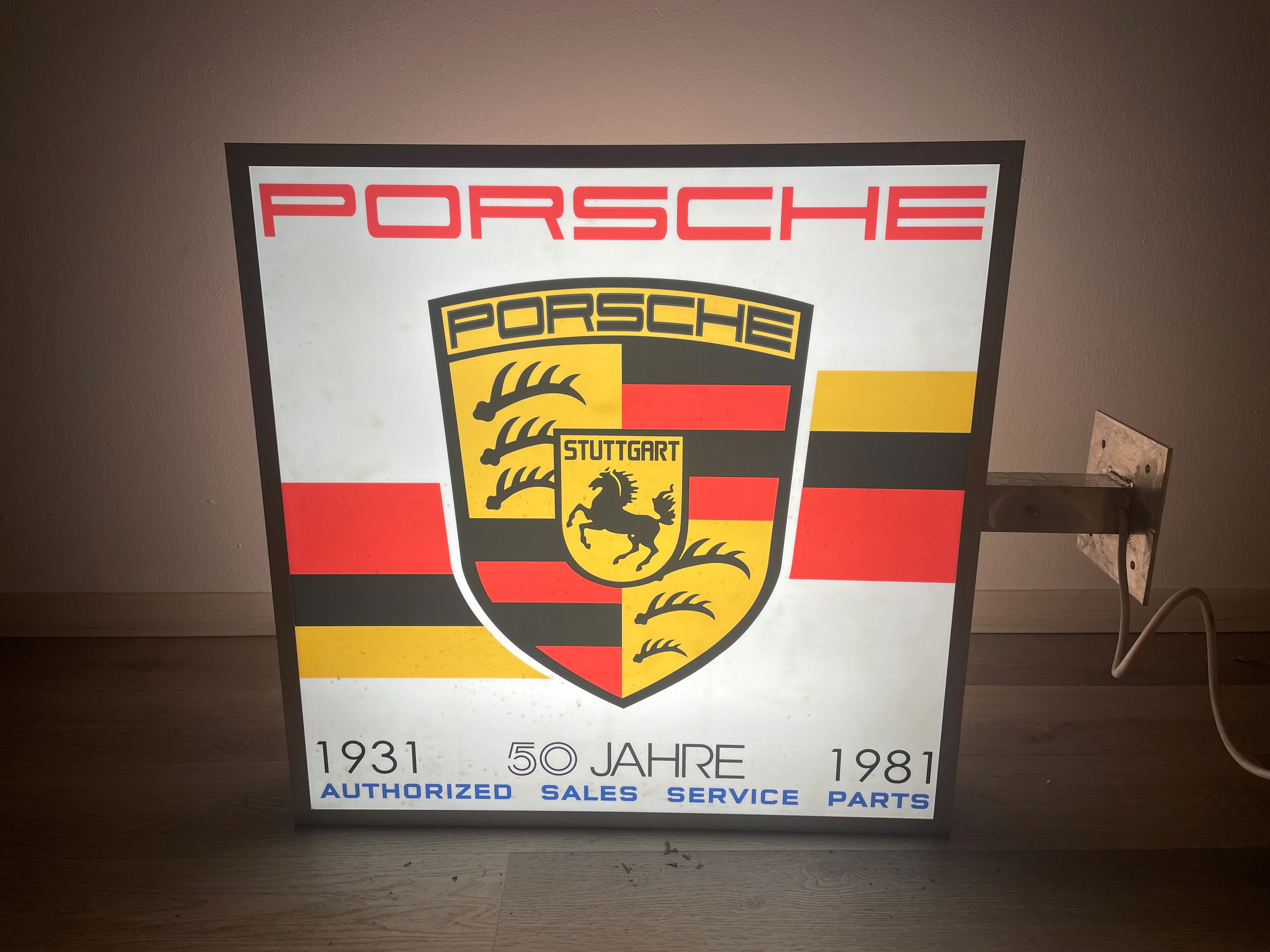 PORSCHE 50TH ANNIVERSARY ILLUMINATED SIGN