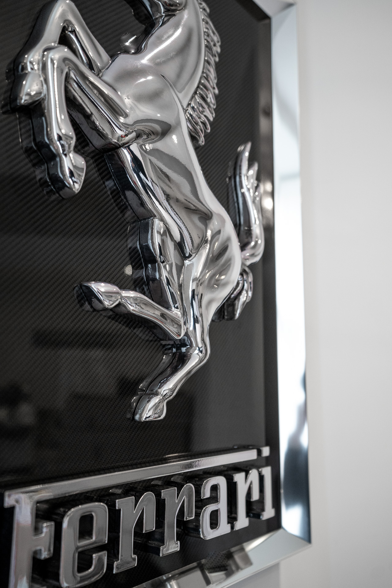 FERRARI CAVALLINO CARBON FRAME WALL ART