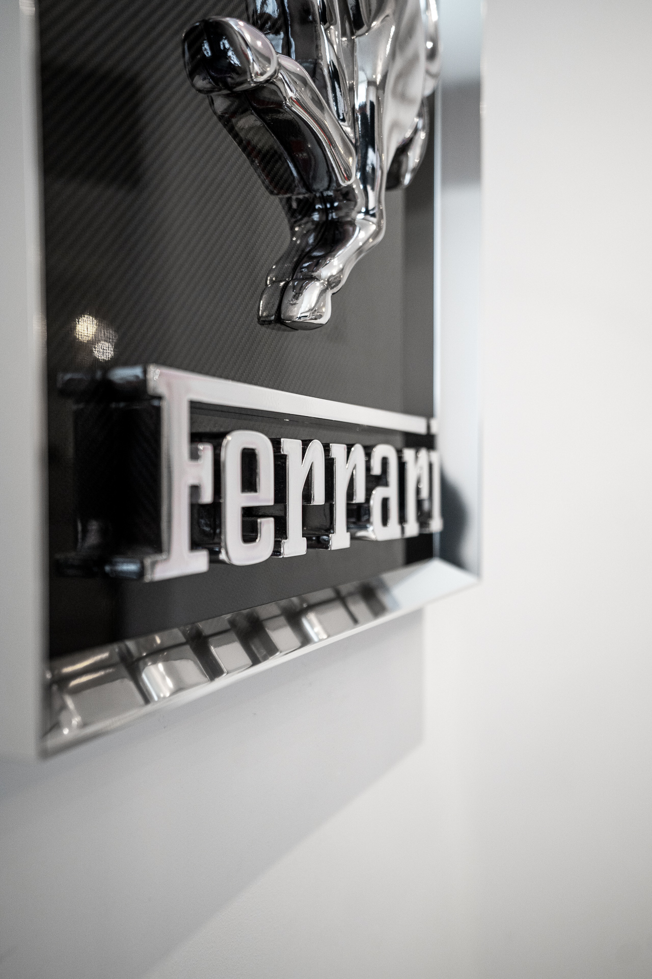 FERRARI CAVALLINO CARBON FRAME WALL ART