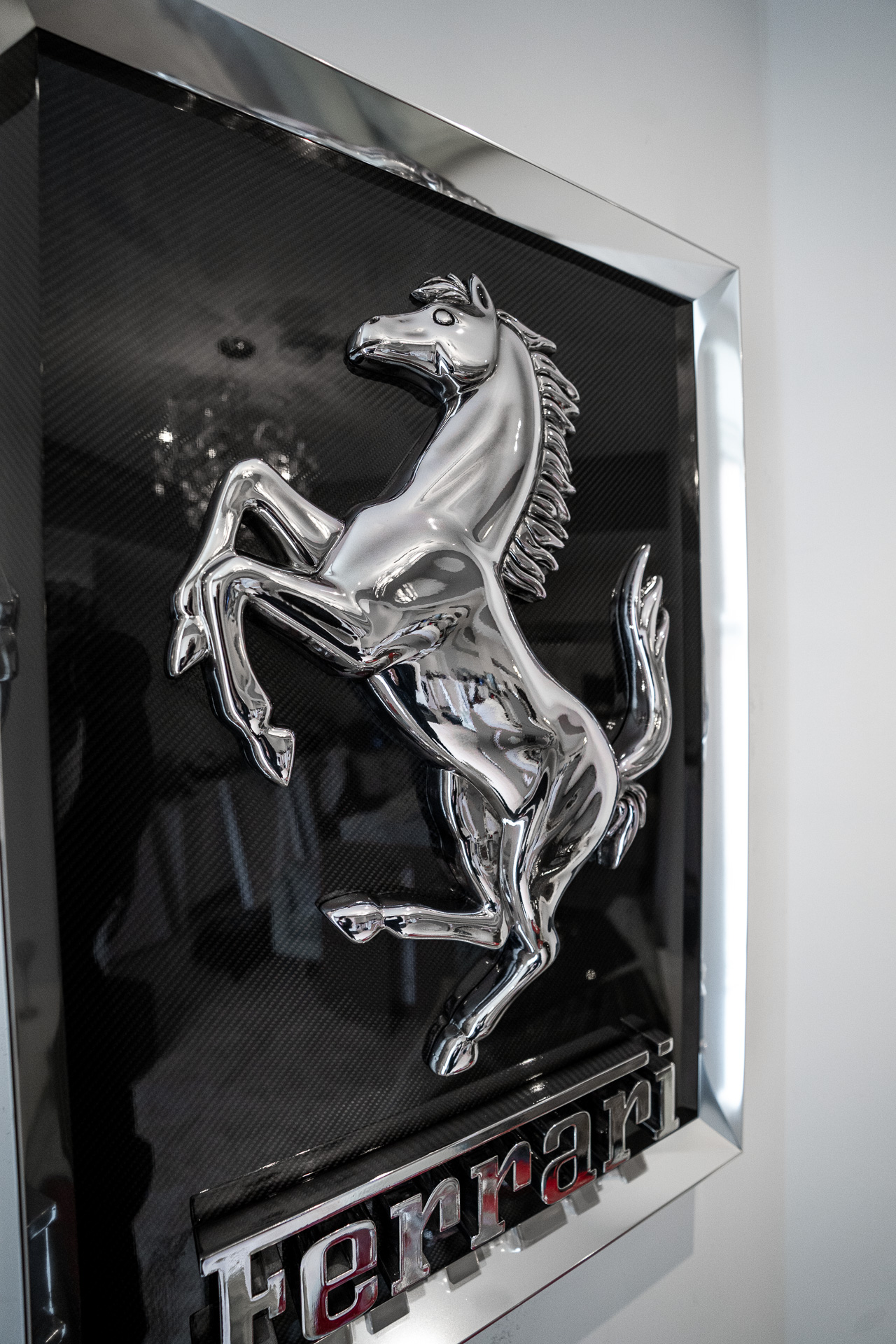 FERRARI CAVALLINO CARBON FRAME WALL ART