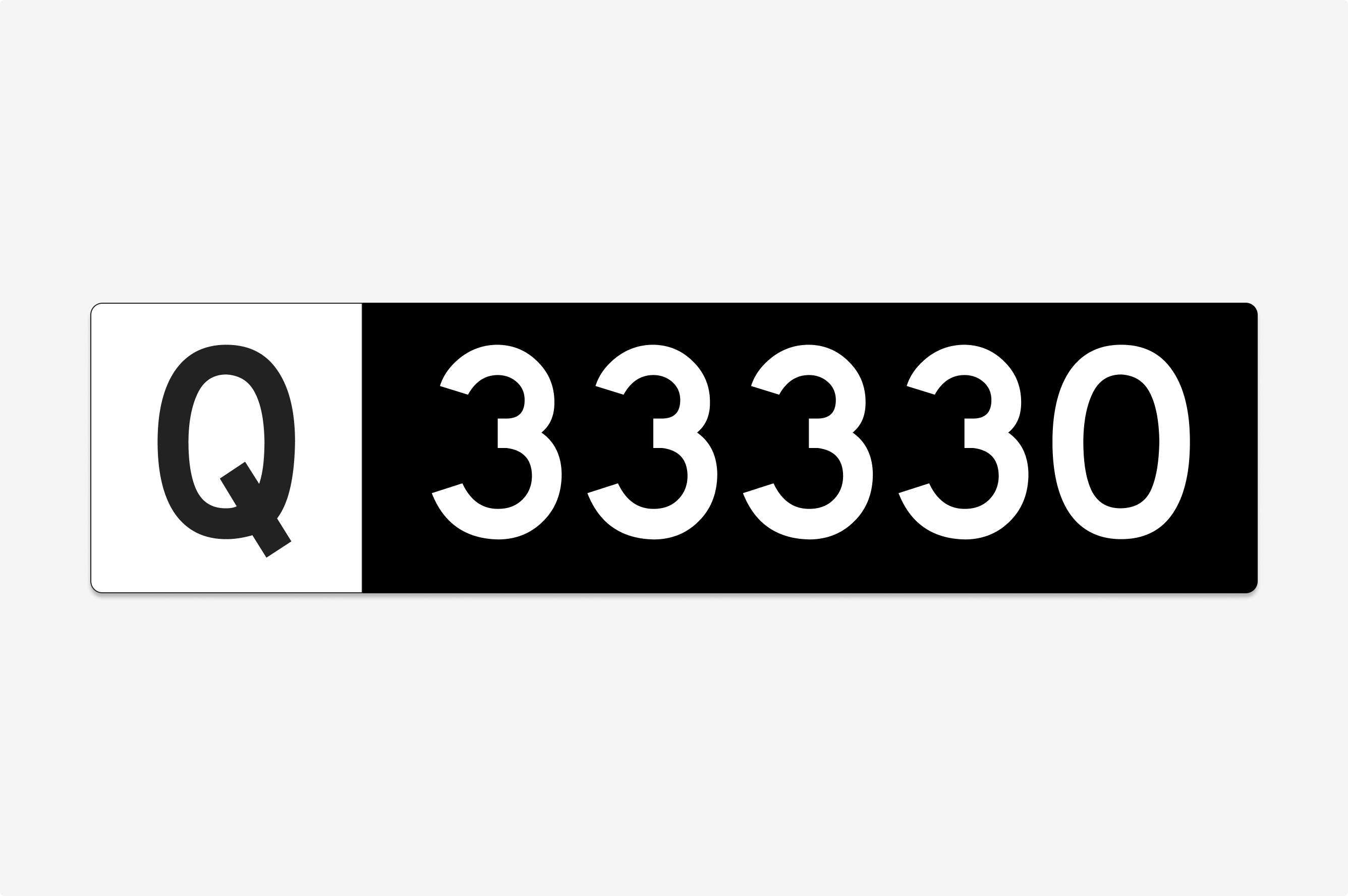 'Q33330' QUEENSLAND HERITAGE NUMBER PLATE for sale by auction in QLD