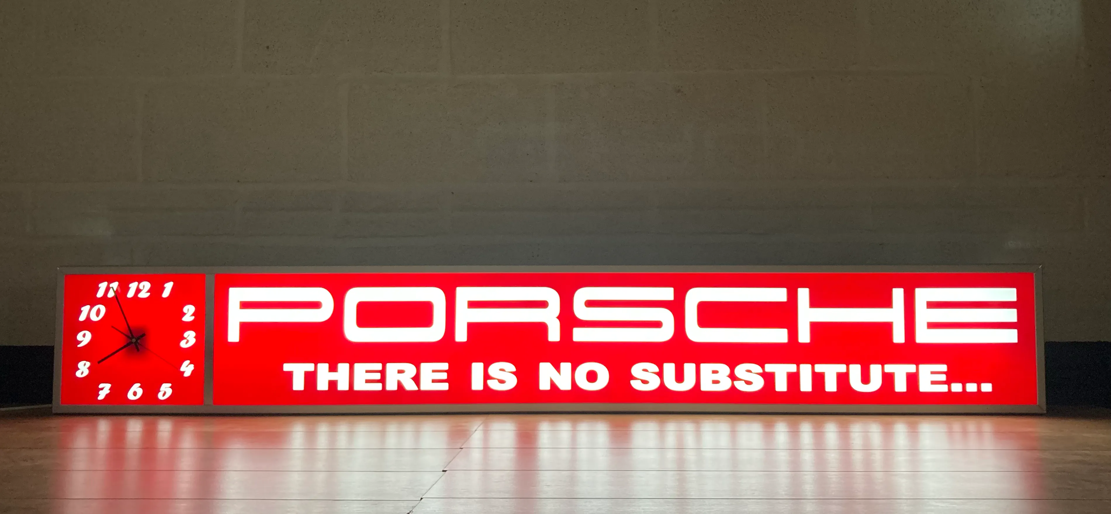 PORSCHE 'THERE IS NO SUBSTITUTE' ILLUMINATED SIGN for sale by auction ...