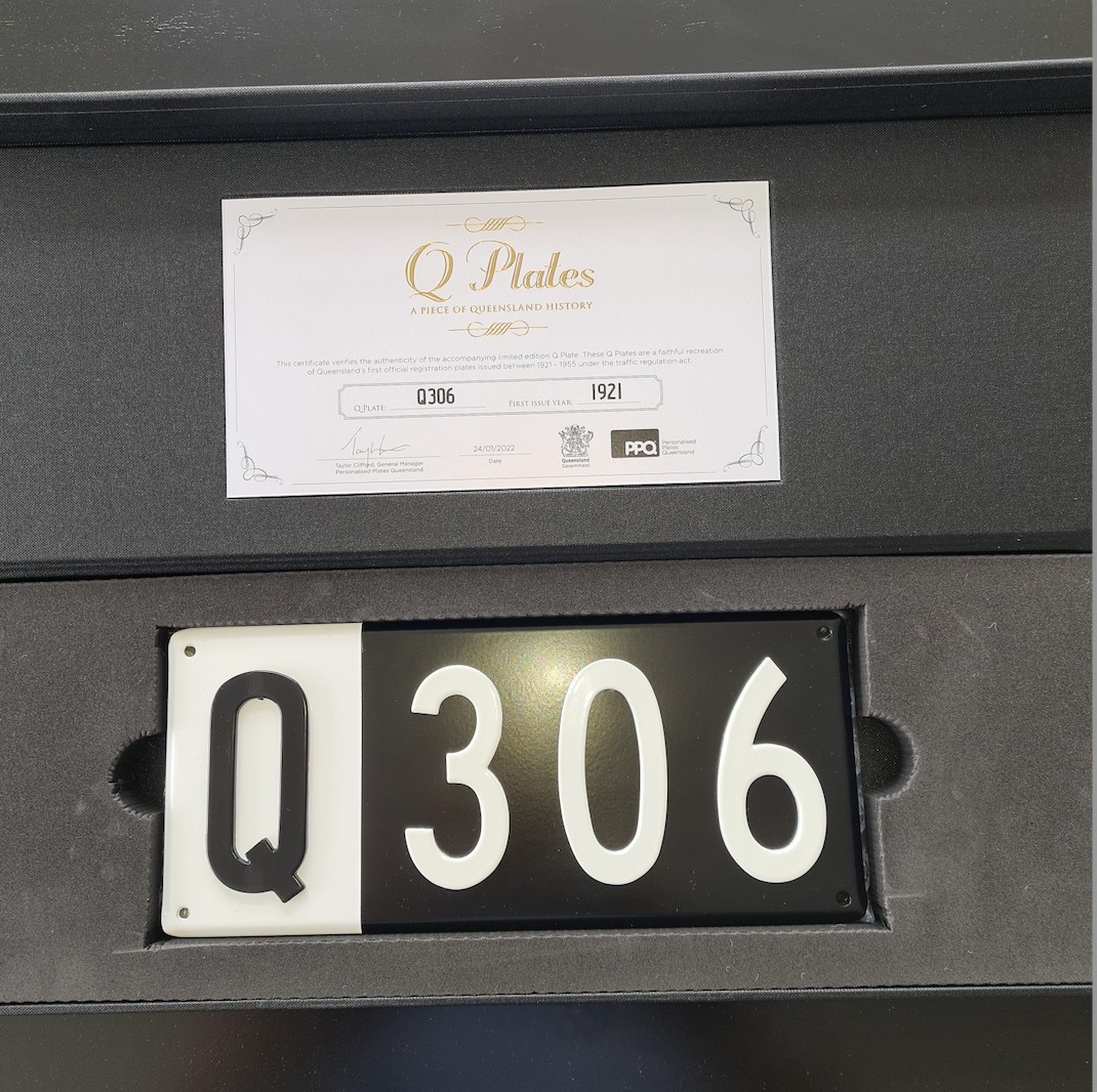 'Q306' QUEENSLAND HERITAGE NUMBER PLATE