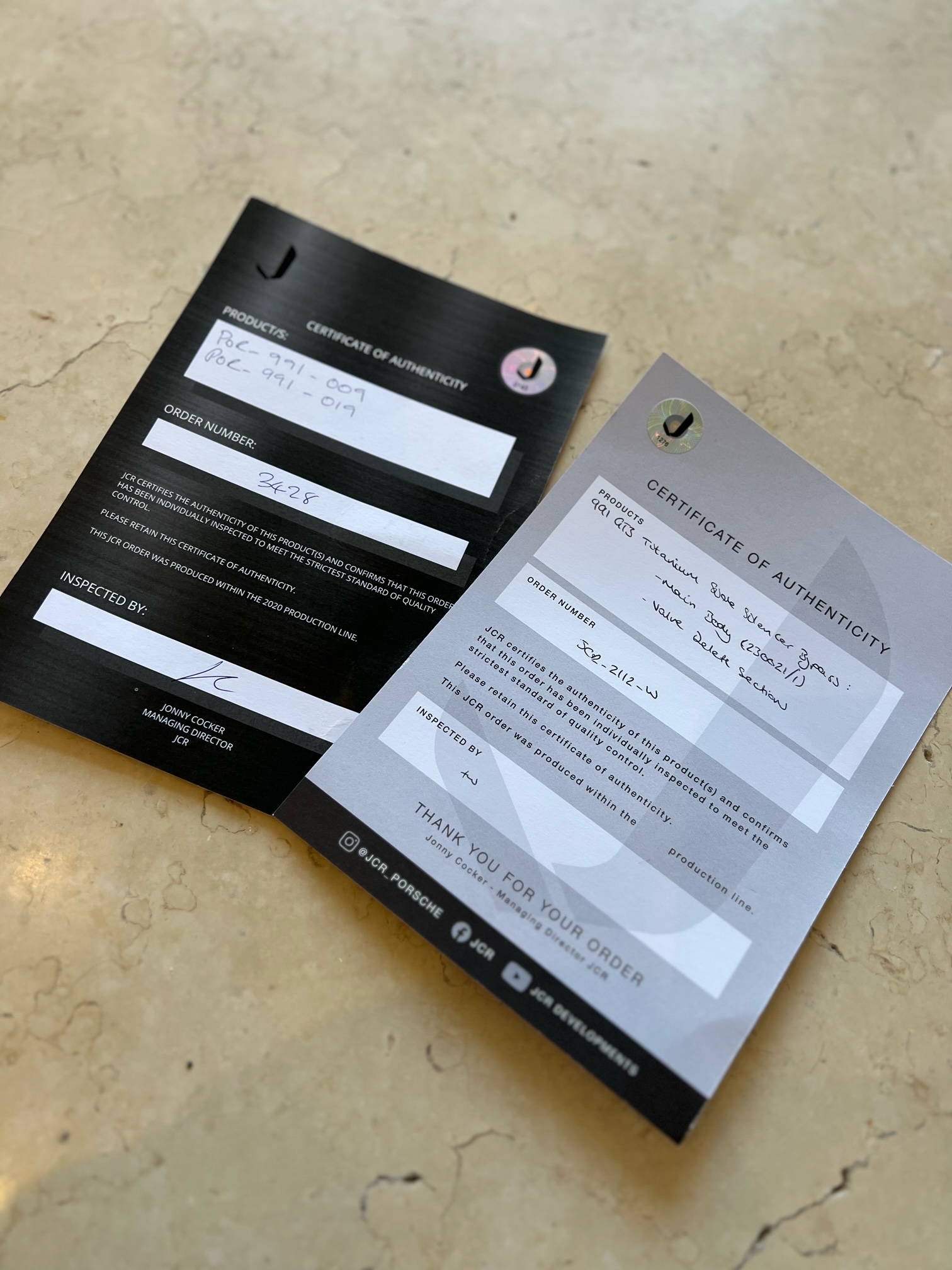 JCR Titanium Exhaust For Porsche 911 (991) GT3 for sale by auction in Abbots Bromley