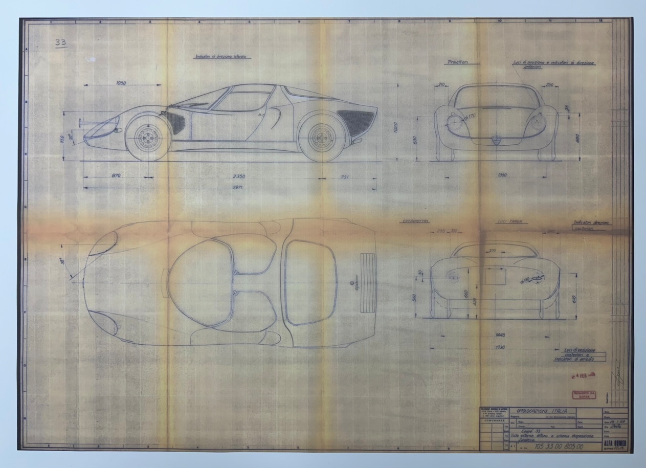 A Collection of Alfa Romeo Blueprints and Alfa Romeo Pin for sale by  auction in Varese, Italy
