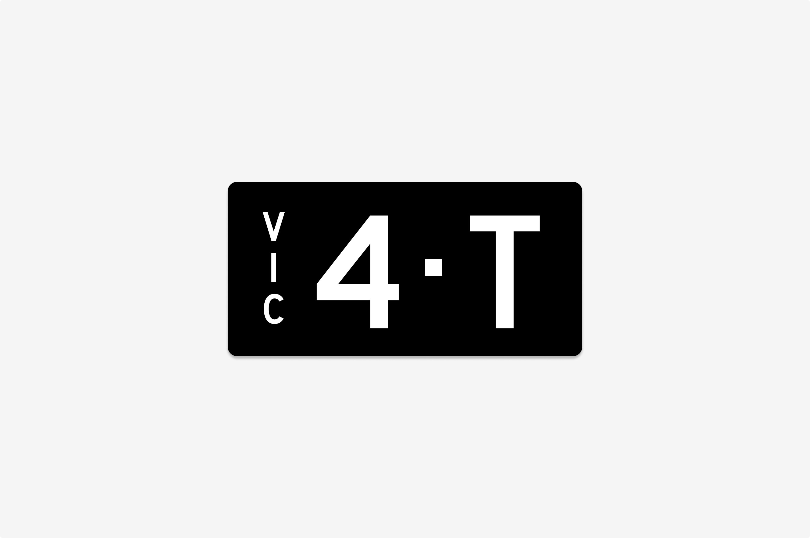 '4T' Victoria Number Plate for sale by auction in VIC, Australia