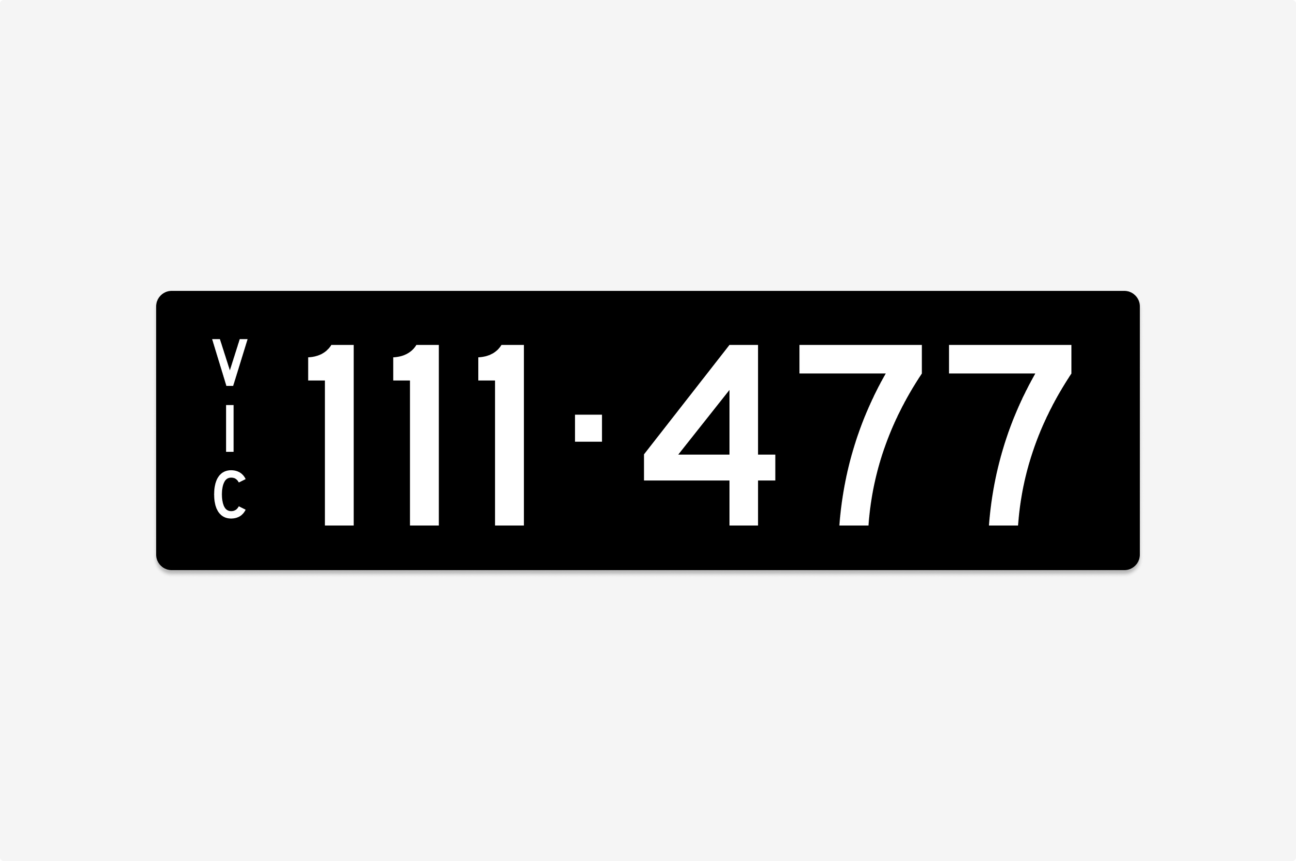 '111477' Victoria Heritage Number Plate for sale by auction in VIC