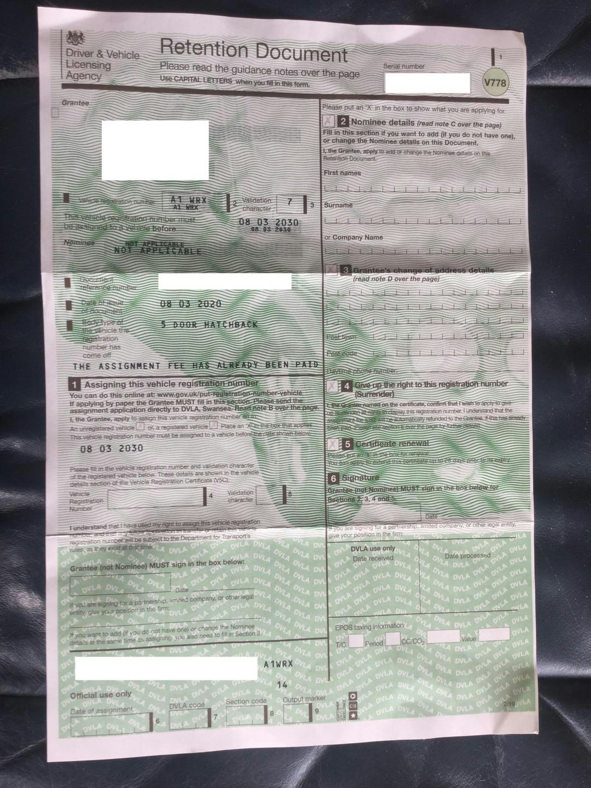 'A1 WRX' NUMBER PLATE for sale in , United Kingdom