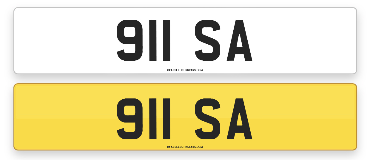 NUMBER PLATE - '911 SA'