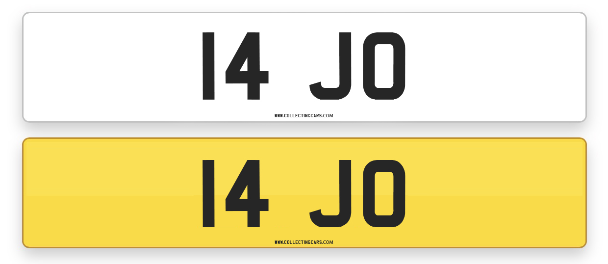 NUMBER PLATE - '14 JO'