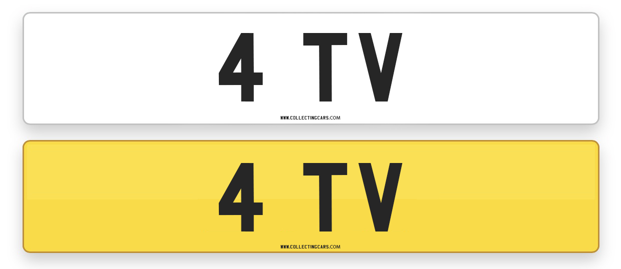 NUMBER PLATE - '4 TV'