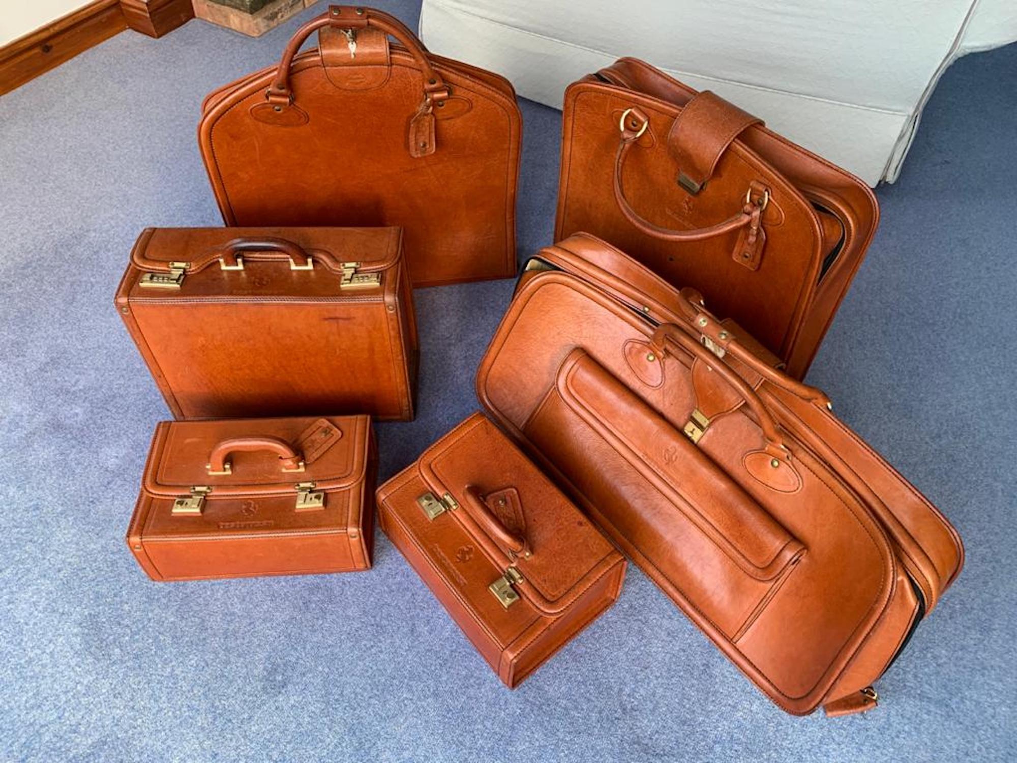 ferrari leather luggage